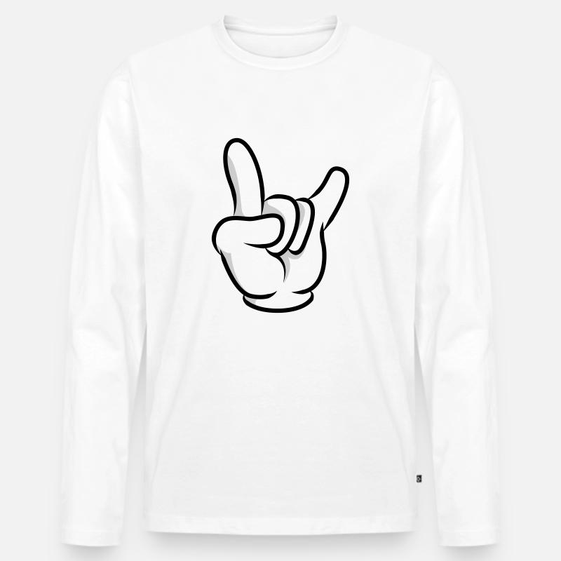 hand symbol - Männer Premium Bio Langarmshirt - Weiß