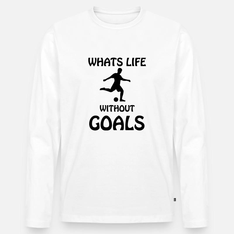 Fußball Soccer - Männer Premium Bio Langarmshirt - Weiß