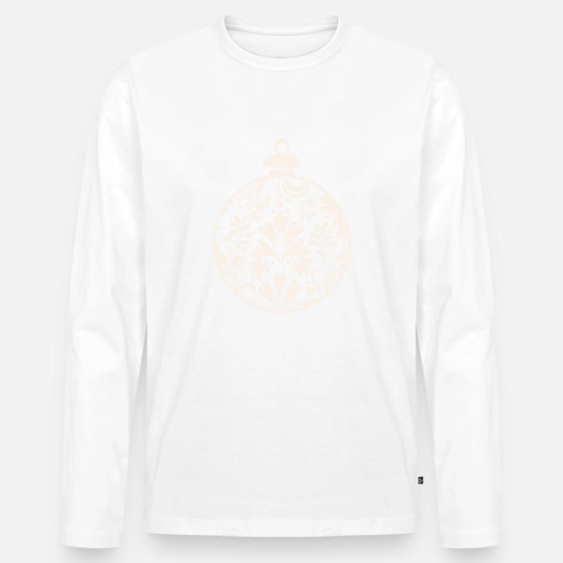 Christbaumkugel - Männer Premium Bio Langarmshirt - Weiß