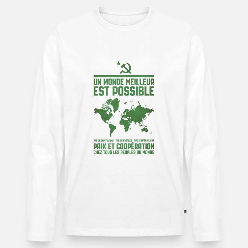 Un monde meilleur 2 - Männer Premium Bio Langarmshirt - Weiß