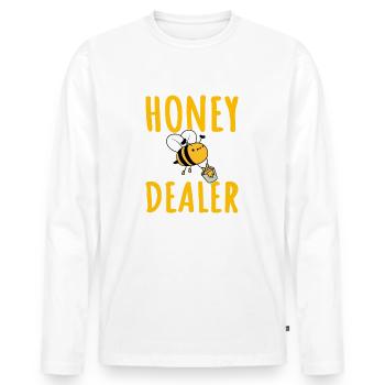 Marchand de miel marchand de miel abeilles mignonnes apiculteur citation - T-shirt manches longues Premium bio Homme - blanc - Devant - Nico (187cm)