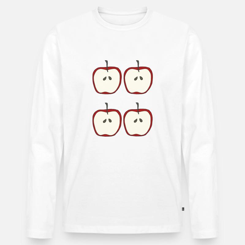 apfel 4fach - Männer Premium Bio Langarmshirt - Weiß