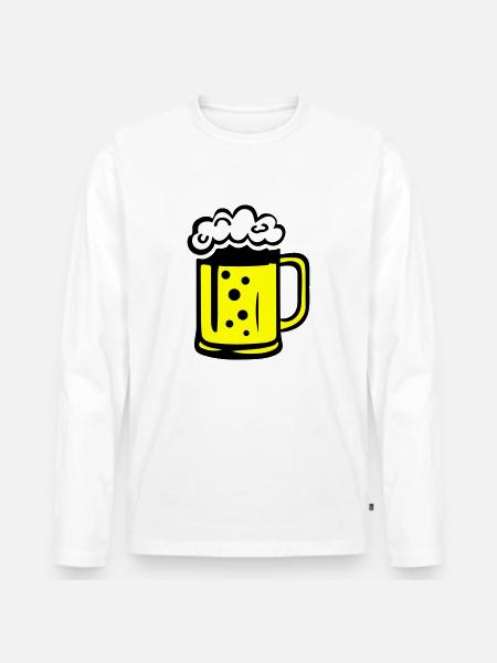 Beer Comic - Men's Premium Organic Long Sleeve Shirt - white