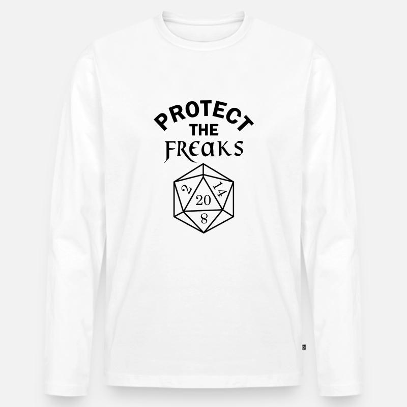 Schützen Sie die Freaks - Männer Premium Bio Langarmshirt - Weiß