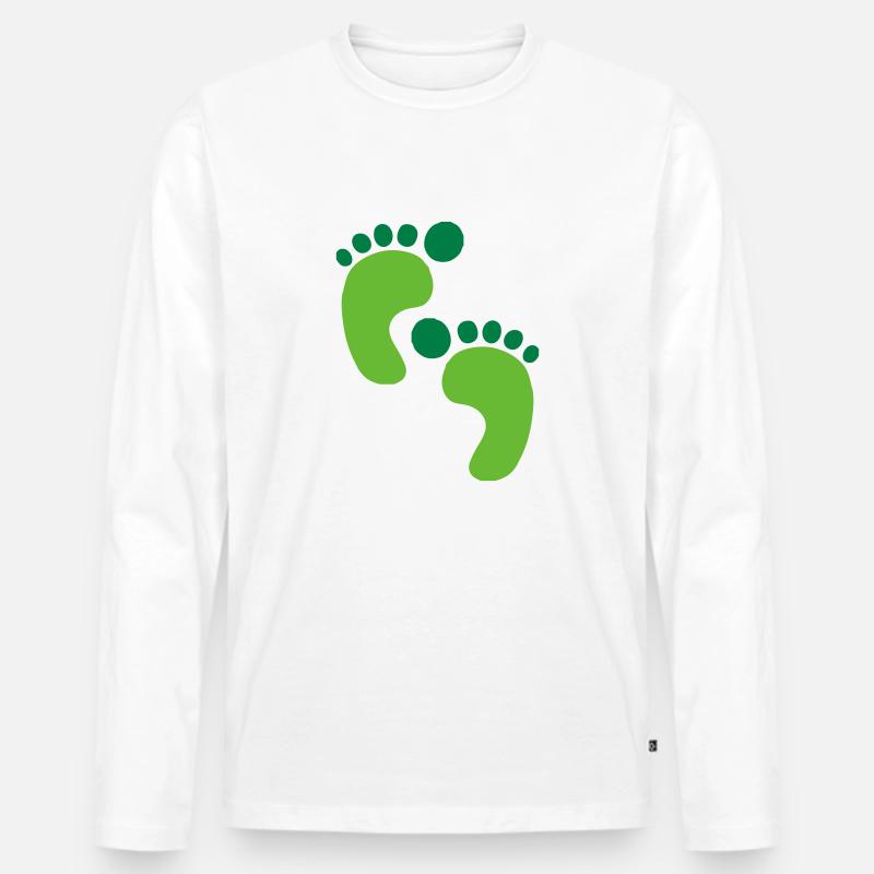 footprints2 - Männer Premium Bio Langarmshirt - Weiß