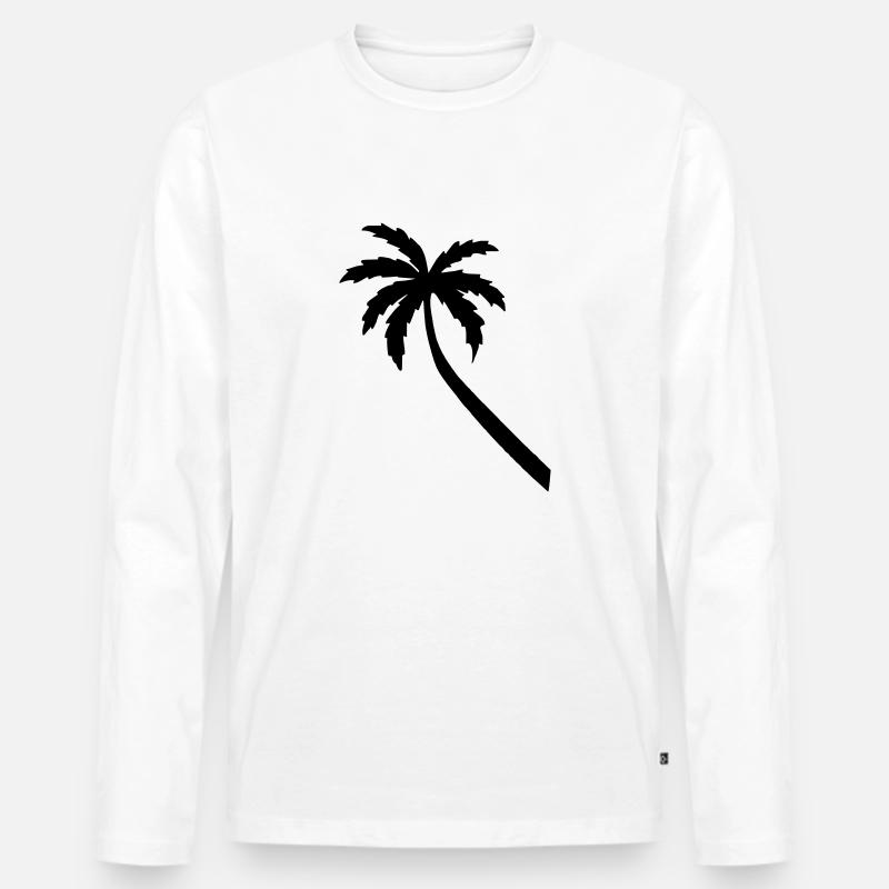 palme - Männer Premium Bio Langarmshirt - Weiß