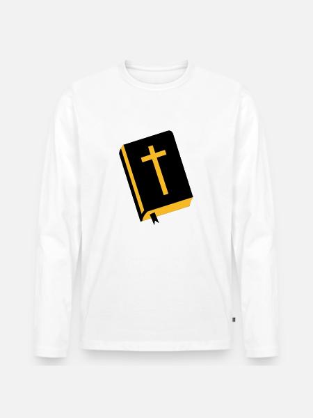 Bibel - Jesus - Männer Premium Bio Langarmshirt - Weiß