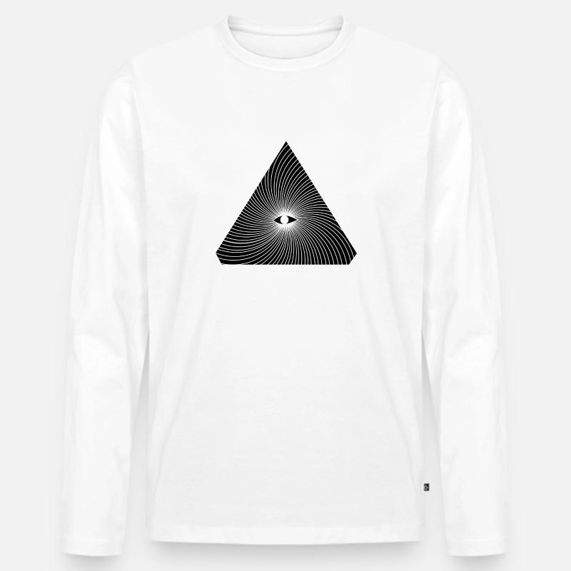 Dreieck Auge - Männer Premium Bio Langarmshirt - Weiß