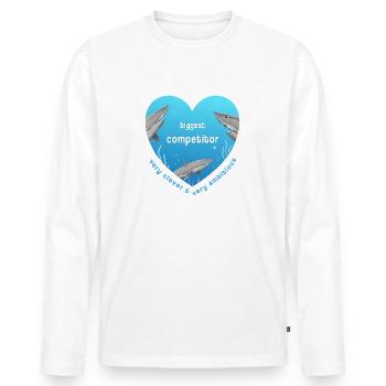 biggest competitor - Männer Premium Bio Langarmshirt - Weiß - Vorne - Nico (187cm)