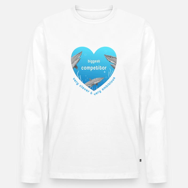 biggest competitor - Männer Premium Bio Langarmshirt - Weiß