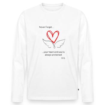 Never forget... - Men's Premium Organic Long Sleeve Shirt - white - Front - Nico (187cm)