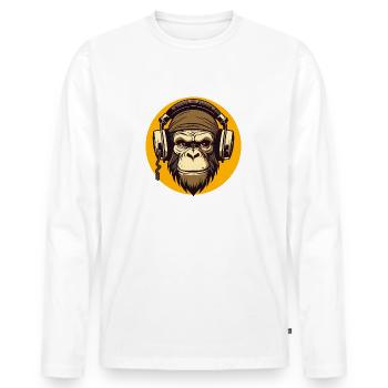 Gorilla Groove - Men's Premium Organic Long Sleeve Shirt - white - Front - Nico (187cm)