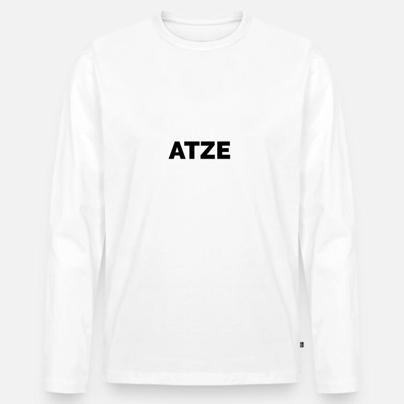 ATZE - Männer Premium Bio Langarmshirt - Weiß