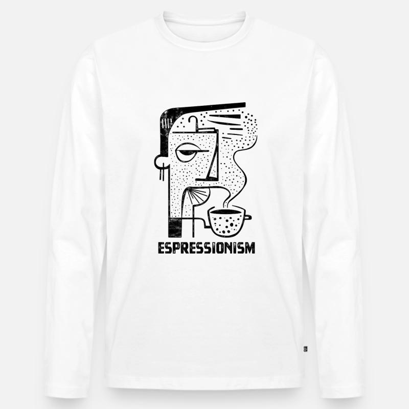Espressionism - Espresso - Kaffee trinken - Männer Premium Bio Langarmshirt - Weiß