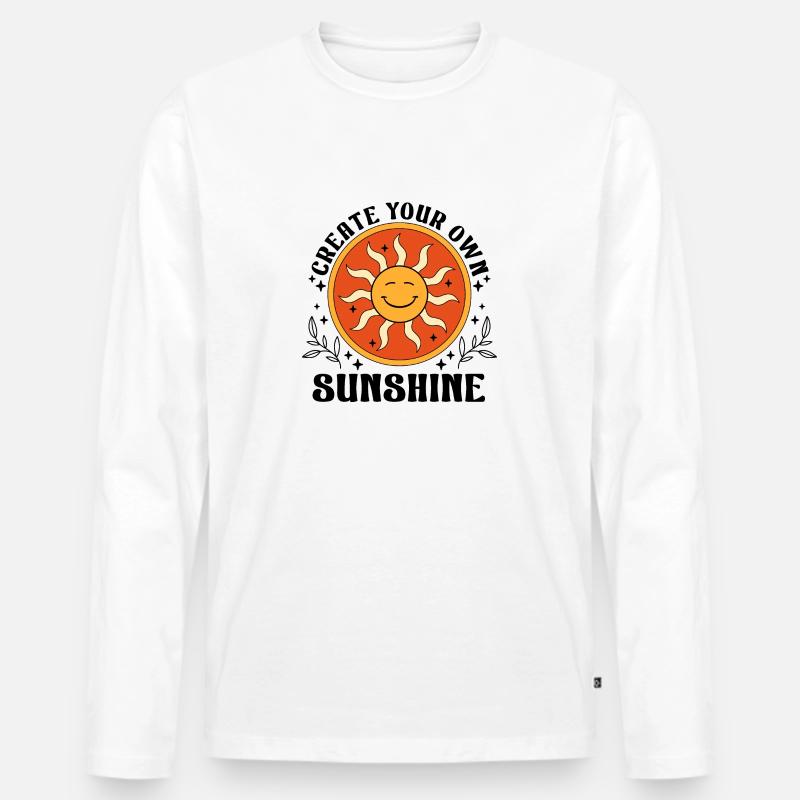 Sonne und strahlen - Männer Premium Bio Langarmshirt - Weiß