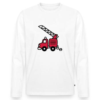 Feuerwehrauto (c) - Fire Truck - Männer Premium Bio Langarmshirt - Weiß - Vorne - Nico (187cm)