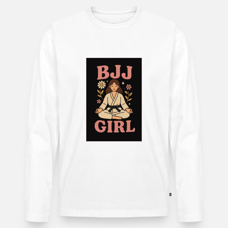 BJJ Mädchen - Männer Premium Bio Langarmshirt - Weiß