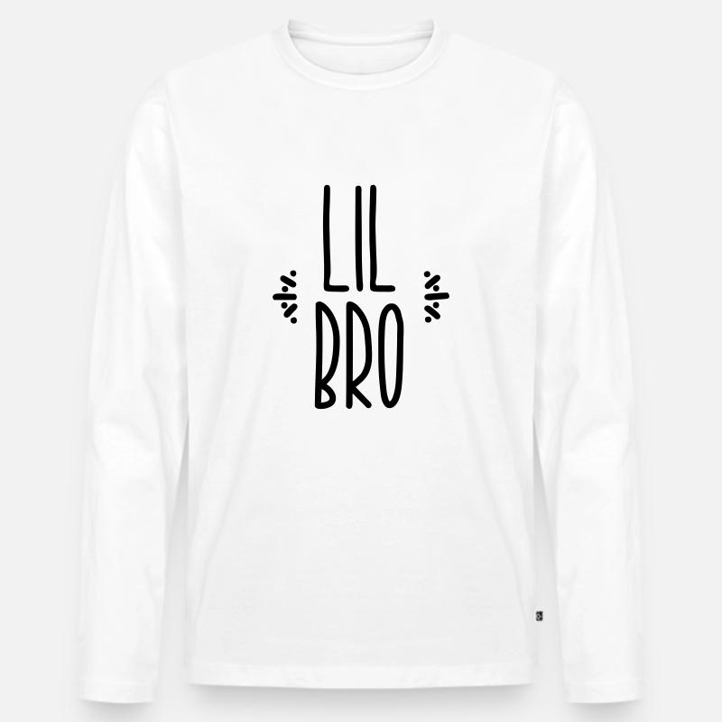 lil bro - Männer Premium Bio Langarmshirt - Weiß