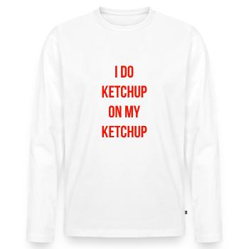 Conception de ketchup - T-shirt manches longues Premium bio Homme - blanc - Devant - Nico (187cm)