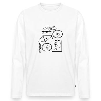 Vélo vélo de course Pièces conception - T-shirt manches longues Premium bio Homme - blanc - Devant - Nico (187cm)