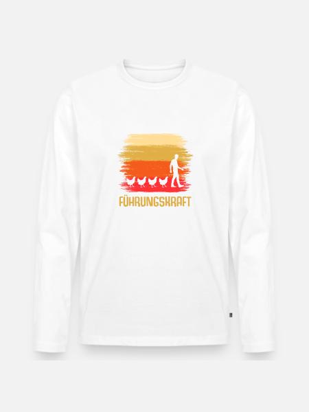 Führungskraft Hühner Hahn - Männer Premium Bio Langarmshirt -