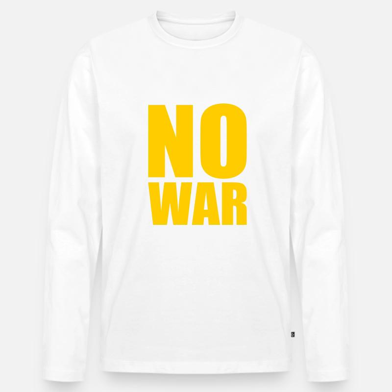 No war - Männer Premium Bio Langarmshirt - Weiß