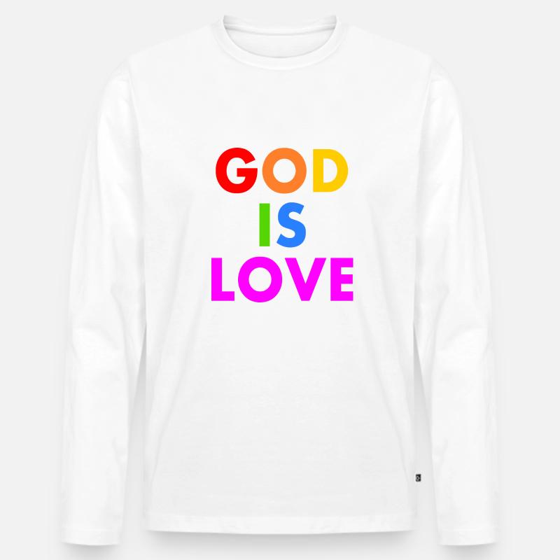 God is love - Männer Premium Bio Langarmshirt - Weiß