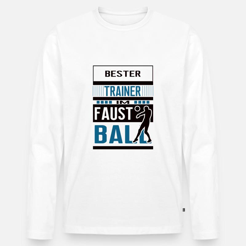 Faustball Trainer Bester Faustballtrainer Team - Männer Premium Bio Langarmshirt - Weiß