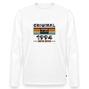 Original 1994 – Retro Cassette Limited Edition - Men's Premium Organic Long Sleeve Shirt - white - Front - Nico (187cm)