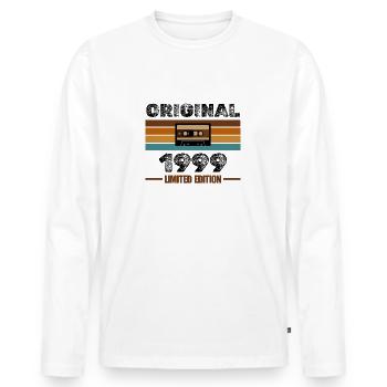 Original 1999 – Retro Cassette Limited Edition - Men's Premium Organic Long Sleeve Shirt - white - Front - Nico (187cm)