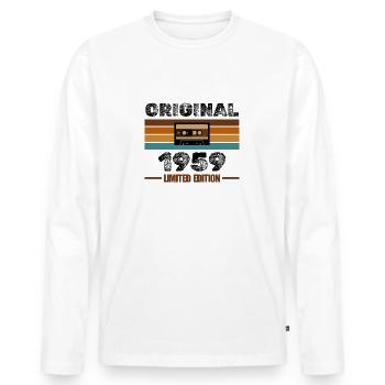 Original 1959 – Retro Cassette Limited Edition - Men's Premium Organic Long Sleeve Shirt - white - Front - Nico (187cm)