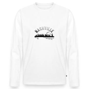 Silver Nashville Skyline - Men's Premium Organic Long Sleeve Shirt - white - Front - Nico (187cm)