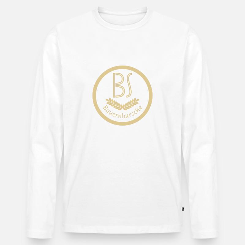 Bauernbursche - Männer Premium Bio Langarmshirt - Weiß