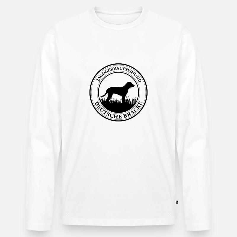 Deutsche Bracke Jagdgebrauchshund Jagdhunde - Männer Premium Bio Langarmshirt - Weiß