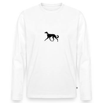 Coupe de bois de Saluki - T-shirt manches longues Premium bio Homme - blanc - Devant - Nico (187cm)