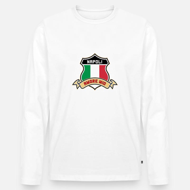 NAPOLI - Männer Premium Bio Langarmshirt - Weiß