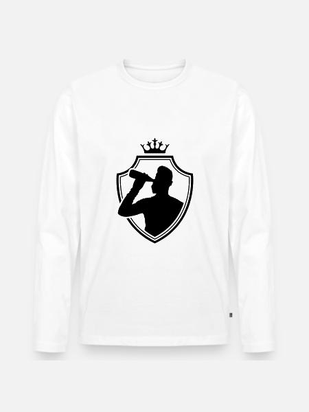 drinking wappen - Männer Premium Bio Langarmshirt - Weiß