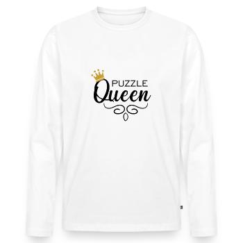 Puzzle Queen - Männer Premium Bio Langarmshirt - Weiß - Vorne - Nico (187cm)
