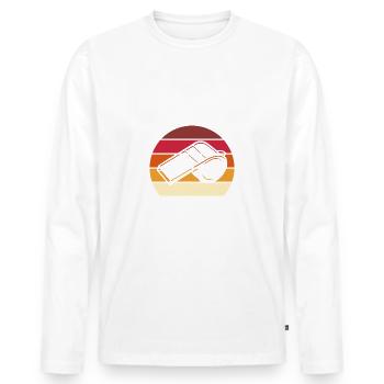 Badeaufsicht Pfeife Bademeister Geschenk - Männer Premium Bio Langarmshirt - Weiß - Vorne - Nico (187cm)