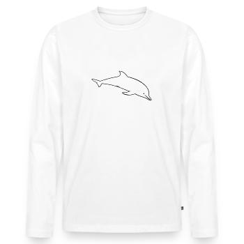 Dauphin - T-shirt manches longues Premium bio Homme - blanc - Devant - Nico (187cm)