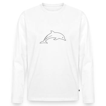 Dauphin - T-shirt manches longues Premium bio Homme - blanc - Devant - Nico (187cm)