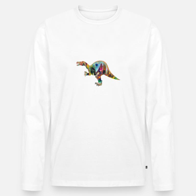 Spinosaurus,dinosaurier,graffiti - Männer Premium Bio Langarmshirt - Weiß