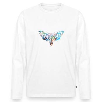mothmoth,contour,gris,beige,mite,coloré - T-shirt manches longues Premium bio Homme - blanc - Devant - Nico (187cm)
