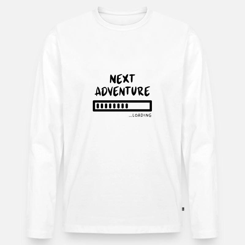 Next Adventure is loading Ladebalken - Männer Premium Bio Langarmshirt - Weiß
