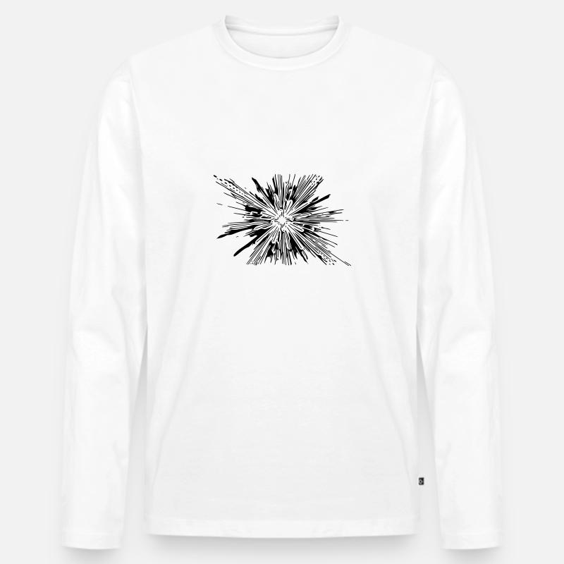 Vector Splash Explosion - Männer Premium Bio Langarmshirt - Weiß