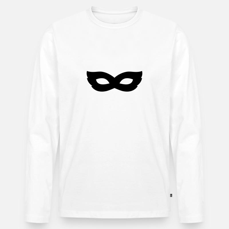 Maske - Männer Premium Bio Langarmshirt - Weiß
