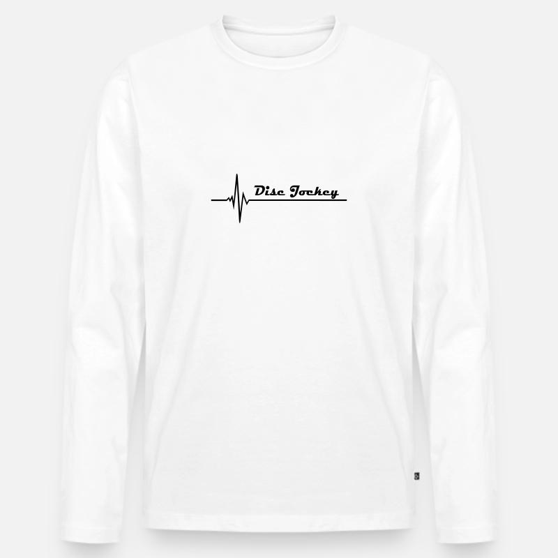DJ - Maglia a manica lunga ecologica premium da uomo - bianco
