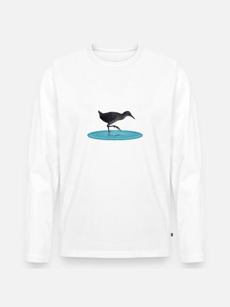 Wasserralle - Männer Premium Bio Langarmshirt - Weiß