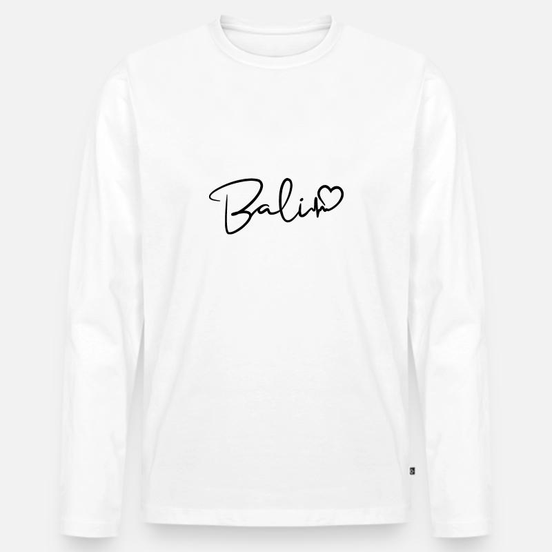 Bali Herzschlag - Männer Premium Bio Langarmshirt - Weiß