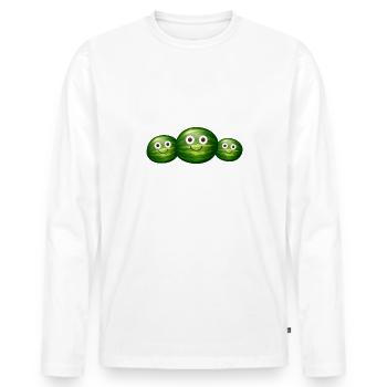 Famille,Melon,Pastèque,Melons - T-shirt manches longues Premium bio Homme - blanc - Devant - Nico (187cm)